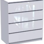 Συρταριέρα Dicama pakoworld mdf σε λευκη glossy απόχρωση 90x47x101εκ