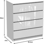 Συρταριέρα Dicama pakoworld mdf σε λευκη glossy απόχρωση 90x47x101εκ - Image 4