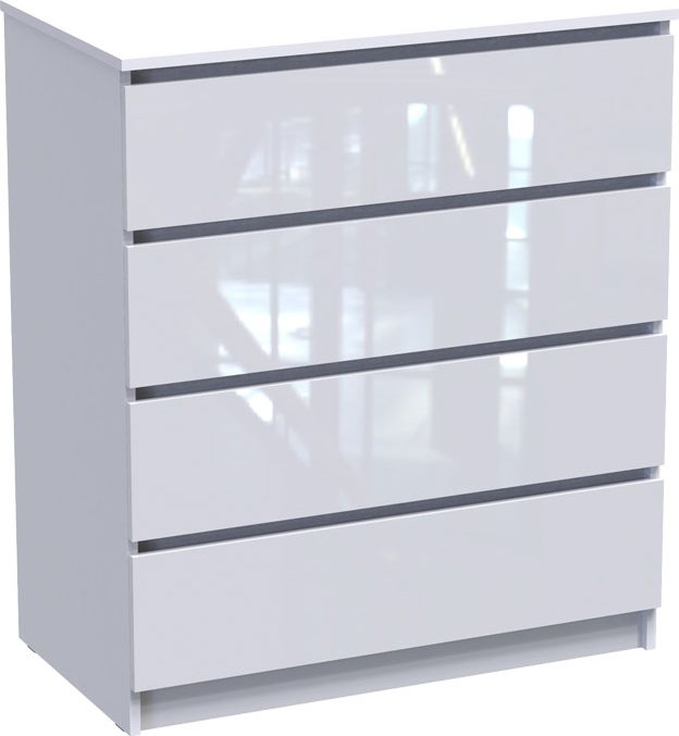361-000046 Συρταριέρα Dicama pakoworld mdf σε λευκη glossy απόχρωση 90x47x101εκ - Image 1