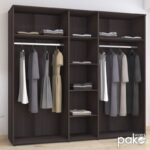 Ντουλάπα πεντάφυλλη με καθρέφτη Luna pakoworld σε wenge απόχρωση 220x52x200εκ - Image 3