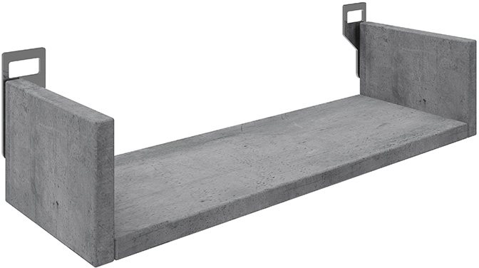 361-000085 Ραφιέρα τοίχου Derva pakoworld σε cement γκρι απόχρωση 45x15x10cm - Image 1