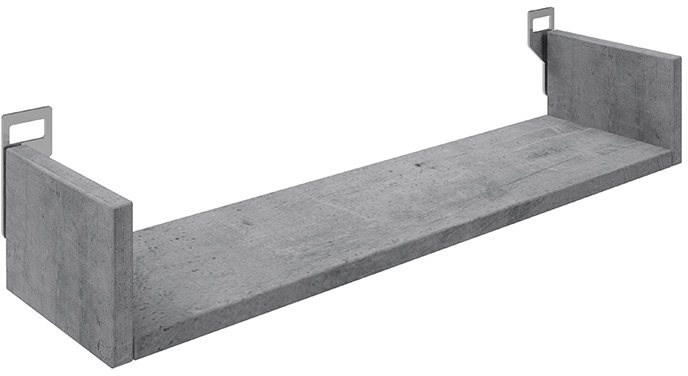 361-000086 Ραφιέρα τοίχου Derva pakoworld σε cement γκρι απόχρωση 60x15x10cm - Image 1