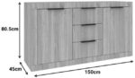 Μπουφές Doha pakoworld σε wenge απόχρωση 150x45x80.5εκ - Image 4