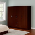 Ντουλάπα τετράφυλλη Royal pakoworld με συρτάρια wenge 200x58x177εκ - Image 3