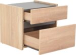 Κομοδίνο Comcie pakoworld σε φυσικό με γκρι απόχρωση 50x42x45.5εκ - Image 3