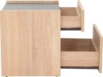 Κομοδίνο Comcie pakoworld σε φυσικό με γκρι απόχρωση 50x42x45.5εκ - Image 5