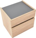 Κομοδίνο Comcie pakoworld σε φυσικό με γκρι απόχρωση 50x42x45.5εκ - Image 6