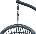 Κούνια φωλιά με βάση Cungo pakoworld μέταλλο ανθρακί pe rattan σε γκρι απόχρωση 125x105x195εκ - Image 6