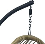 Κούνια φωλιά με βάση Cungo pakoworld μέταλλο μαύρο- pe rattan μπεζ με μαύρο μαξιλάρι 125x105x195εκ - Image 6
