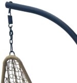 Κούνια φωλιά με βάση Soleil pakoworld μέταλλο μαύρο- pe rattan φυσικό με μαύρο μαξιλάρι 120x95x195εκ - Image 2