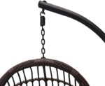 Κούνια φωλιά με βάση Cungo pakoworld μέταλλο καφέ- pe rattan καφέ με μπεζ μαξιλάρι 125x105x195εκ - Image 2