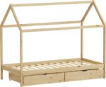 Παιδικό κρεβάτι Mellin τ. Montessori με 2 συρτάρια pakoworld ξύλο πεύκου σε φυσική απόχρωση 90x190εκ - Image 3