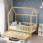 Παιδικό κρεβάτι Bendina τ. Montessori με συρτάρι pakoworld ξύλο πεύκου σε φυσική απόχρωση 70x140εκ