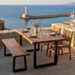 Τραπέζι Miles pakoworld μασίφ ξύλο ακακίας πάχους 3.7-4εκ σε καρυδί απόχρωση με μαύρα μεταλλικά πόδια 160x90x76εκ - Image 2