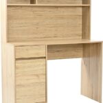 Γραφείο εργασίας Secreta pakoworld με ράφι σε oak απόχρωση 110x50x135εκ