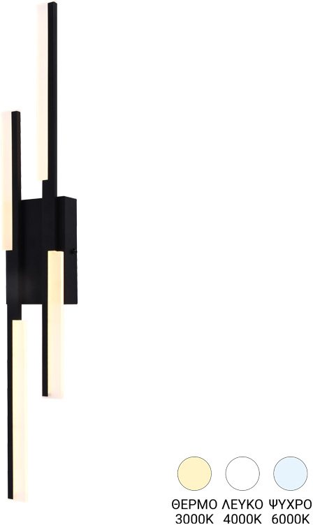 377-000011 Φωτιστικό τοίχου-απλίκα Derqia pakoworld led μέταλλο σε μαύρη απόχρωση 10x4.5x70εκ - Image 1
