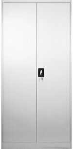 Μεταλλική ντουλάπα Ugren pakoworld ανοιχτό γκρι 90x40x180εκ - Image 4