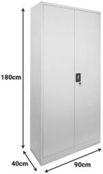 Μεταλλική ντουλάπα Ugren pakoworld ανοιχτό γκρι 90x40x180εκ - Image 5
