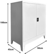 Μεταλλικό ντουλάπι Armon pakoworld ανοιχτό γκρι 90x45x100εκ - Image 5