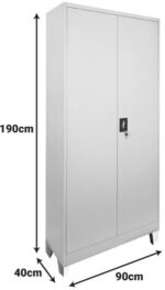 Μεταλλική ντουλάπα Ugren pakoworld ανοιχτό γκρι 90x40x190εκ - Image 4