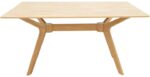 Τραπέζι Raffles pakoworld rubberwood με mdf σε φυσική απόχρωση 150x90x76εκ - Image 2