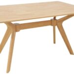 Τραπέζι Raffles pakoworld rubberwood με mdf σε φυσική απόχρωση 150x90x76εκ