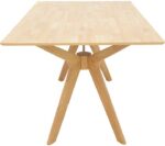 Τραπέζι Raffles pakoworld rubberwood με mdf σε φυσική απόχρωση 150x90x76εκ - Image 3
