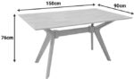 Τραπέζι Raffles pakoworld rubberwood με mdf σε φυσική απόχρωση 150x90x76εκ - Image 6