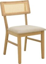Τραπεζαρία Raffles pakoworld σετ 7τεμ rubberwood με pe rattanσε φυσική απόχρωση 150x90x76εκ - Image 2