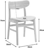 Καρέκλα Lumnia pakoworld rubberwood σε φυσική απόχρωση 46x50x76εκ - Image 2