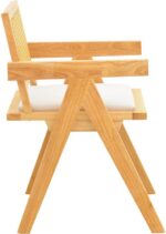Πολυθρόνα Winslow pakoworld rubberwood σε φυσική απόχρωση-ύφασμα λευκό 51x55x80εκ - Image 4