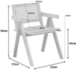 Πολυθρόνα Winslow pakoworld rubberwood-rattan σε φυσική απόχρωση 51x54x80εκ - Image 2