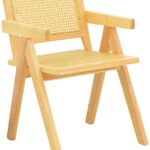 Πολυθρόνα Winslow pakoworld rubberwood-rattan σε φυσική απόχρωση 51x54x80εκ