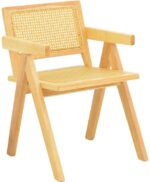 Πολυθρόνα Winslow pakoworld rubberwood-rattan σε φυσική απόχρωση 51x54x80εκ