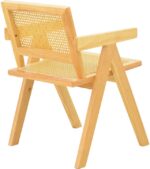 Πολυθρόνα Winslow pakoworld rubberwood-rattan σε φυσική απόχρωση 51x54x80εκ - Image 3