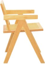 Πολυθρόνα Winslow pakoworld rubberwood-rattan σε φυσική απόχρωση 51x54x80εκ - Image 4
