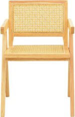 Πολυθρόνα Winslow pakoworld rubberwood-rattan σε φυσική απόχρωση 51x54x80εκ - Image 5