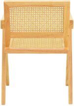 Πολυθρόνα Winslow pakoworld rubberwood-rattan σε φυσική απόχρωση 51x54x80εκ - Image 6