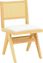 Καρέκλα Winslow pakoworld rubberwood σε φυσική απόχρωση-ύφασμα λευκό 46x58x80εκ