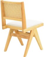 Καρέκλα Winslow pakoworld rubberwood σε φυσική απόχρωση-ύφασμα λευκό 46x58x80εκ - Image 3