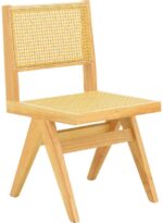 Καρέκλα Winslow pakoworld rubberwood-rattan σε φυσική απόχρωση 46x58x80εκ