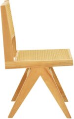 Καρέκλα Winslow pakoworld rubberwood-rattan σε φυσική απόχρωση 46x58x80εκ - Image 4