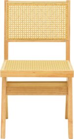 Καρέκλα Winslow pakoworld rubberwood-rattan σε φυσική απόχρωση 46x58x80εκ - Image 5