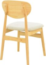 Καρέκλα Cardith pakoworld rubberwood-plywood σε φυσική απόχρωση-ύφασμα γκρι-μπεζ 48x51x78εκ - Image 3