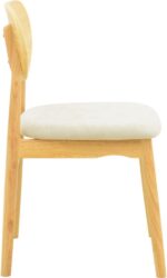 Καρέκλα Cardith pakoworld rubberwood-plywood σε φυσική απόχρωση-ύφασμα γκρι-μπεζ 48x51x78εκ - Image 4