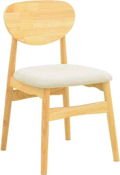 382-000013 Καρέκλα Cardith pakoworld rubberwood-plywood σε φυσική απόχρωση-ύφασμα γκρι-μπεζ 48x51x78εκ - Image 1