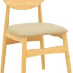 Καρέκλα Cardith pakoworld rubberwood-plywood σε φυσική απόχρωση-pu μπεζ 48x51x78εκ