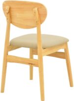 Καρέκλα Cardith pakoworld rubberwood-plywood σε φυσική απόχρωση-pu μπεζ 48x51x78εκ - Image 3