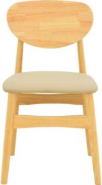 Καρέκλα Cardith pakoworld rubberwood-plywood σε φυσική απόχρωση-pu μπεζ 48x51x78εκ - Image 5