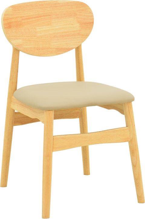 382-000014 Καρέκλα Cardith pakoworld rubberwood-plywood σε φυσική απόχρωση-pu μπεζ 48x51x78εκ - Image 1